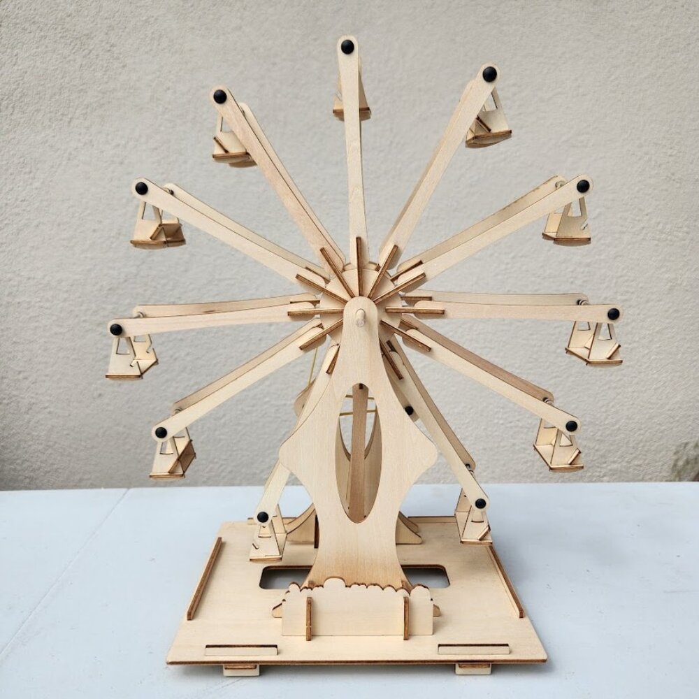 Wooden Ferris Wheel DIY 3D Puzzle Craft Kit STEM PROJECT Construction Toy Set BR